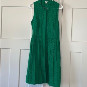 J Crew Eyelet Shirtdress- Kelly Green In sz. M